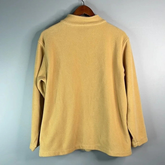 VINTAGE Tradition Country Paisley Embroidered Fleece Jacket Tan Zip Grandma L - Picture 8 of 11